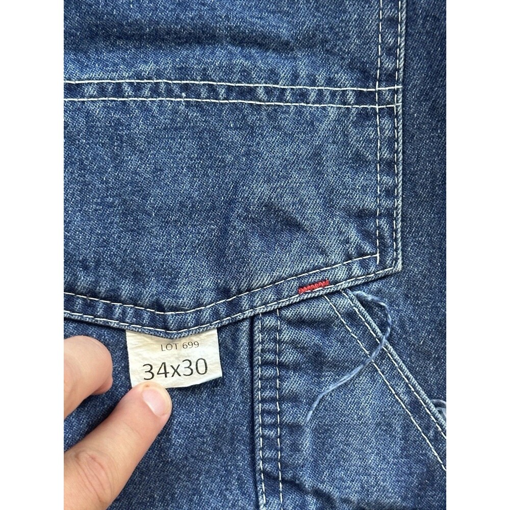 Vintage 70’s Round House Denim Carpenter Overalls Made In USA - Picture 7 of 8
